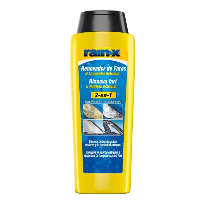 Rainx Renovador y Limpiador Extremo de Faros para Coche | Elimina Fácilmente la Decoloración y Restaura la Apariencia Original | Botella 325 ml