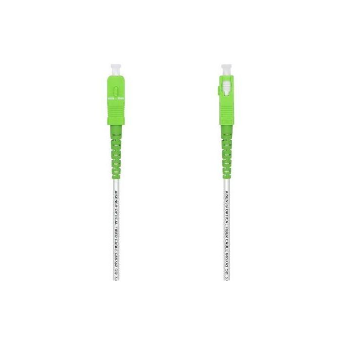 Aisens Latiguillo Fibra Óptica G657A2 3.0mm SC/APC-SC/APC 1.0M Blanco, Monomodo OS2 9/125μm, Kevlar, para Redes 1G/10G/40G/100G 2 Aisens Latiguillo Fibra Óptica G657A2 3.0mm SC/APC-SC/APC 1.0M Blanco, Monomodo OS2 9/125μm, Kevlar, para Redes 1G/10G/40G/100G 2