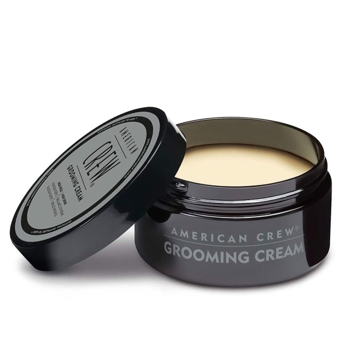 American Crew Grooming Cream Crema Fijadora Peinado Hombre Brillo, Hidratación con Aloe Vera para Look Pulido y Definido 85g