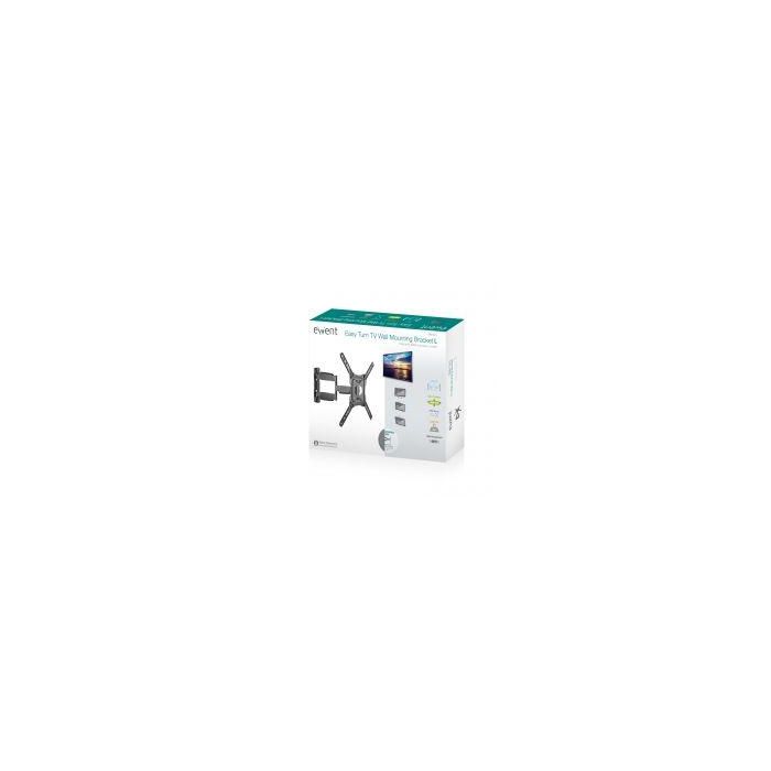 Ewent EW1525 Soporte TV Pared para pantallas 23-55 pulgadas hasta 35kg, VESA 75x75 a 400x400mm, Inclinable, Giratorio, Altura Ajustable, Negro 3