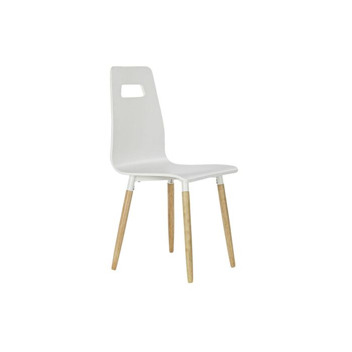 Silla Moderno DKD Home Decor Blanco Marron Claro 50 x 88 x 43 cm