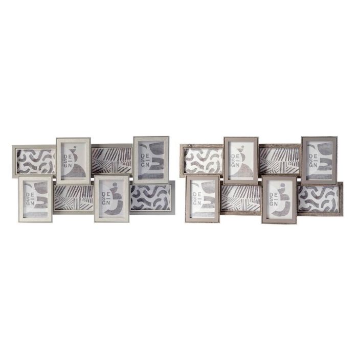 Marco Multifoto Urban DKD Home Decor Gris Marron 3 x 32 x 60 cm (2 Unidades)