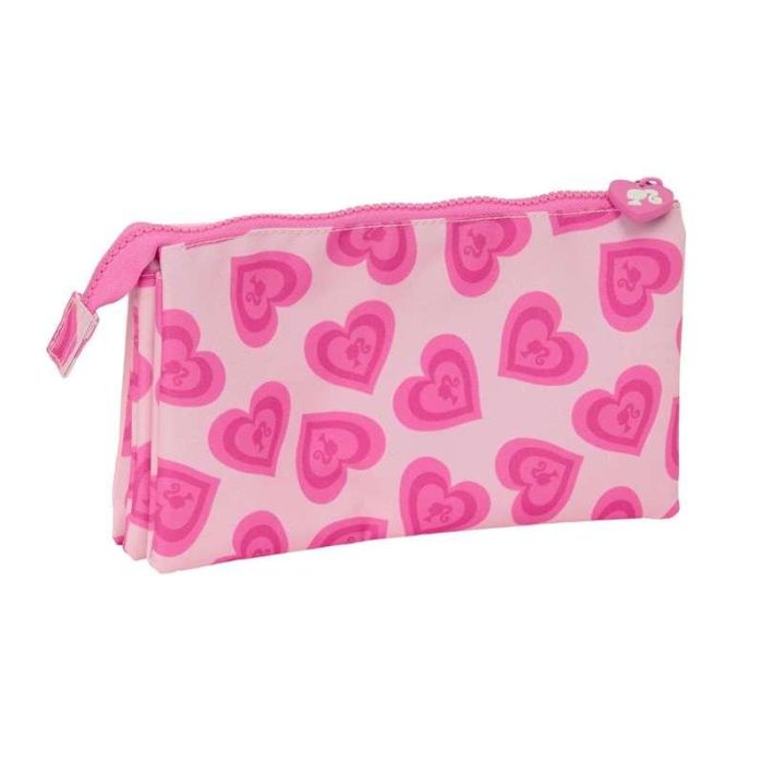 Bolso Escolar Portatodo Safta Triple Barbie Love 30x220x120 mm 2