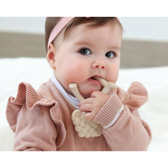 KioKids Mordedor de Silicona para Bebé, Ovejita Patilarga Beige, Alivio Dentición, con Texturas Masajeadoras, +3 Meses, Libre de BPA y Ftalatos 1