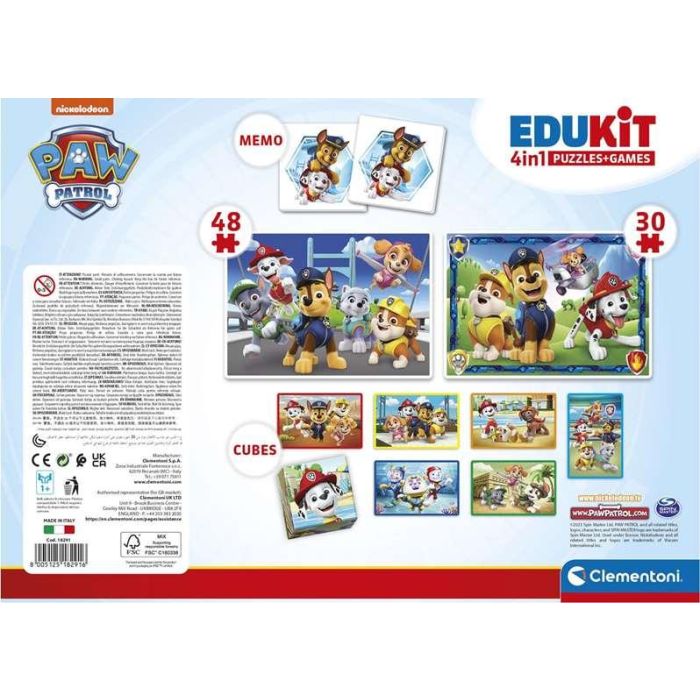Clementoni Puzzle Edukit 4 en 1 Paw Patrol Rompecabezas para Niños +3 Años 6