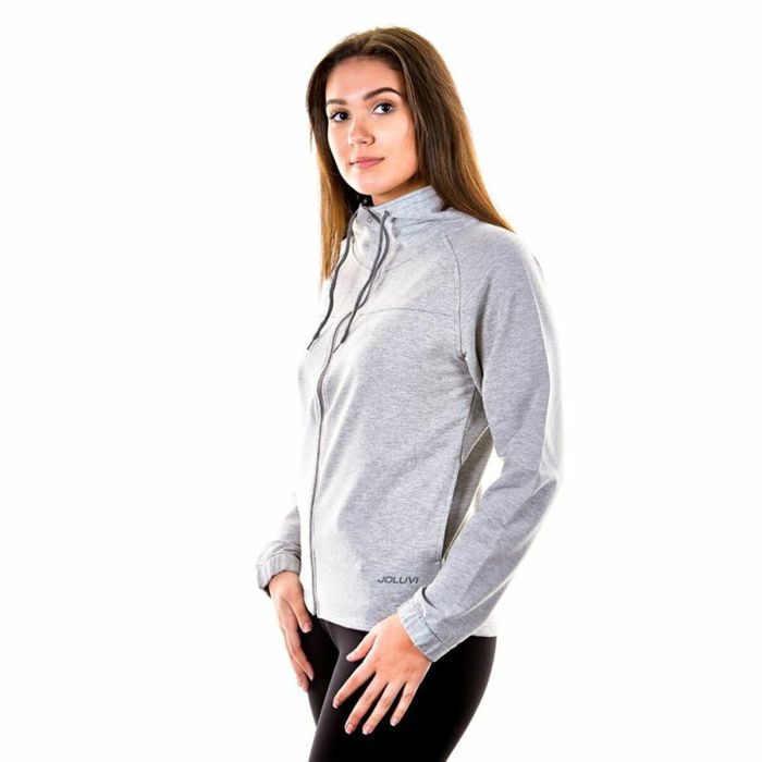 Sudadera con Capucha y Cremallera Unisex Joluvi Campus Blanco 1