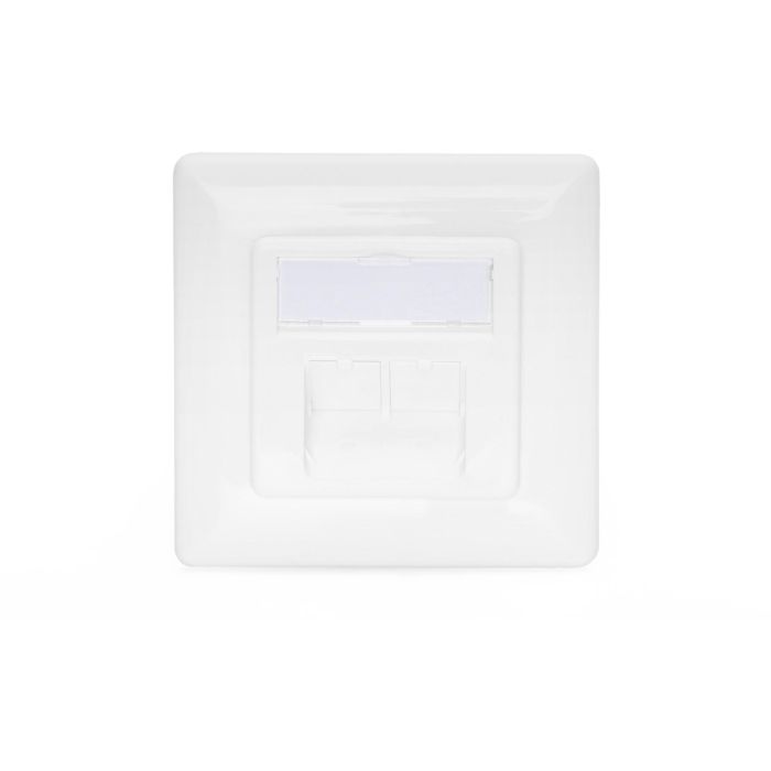 DIGITUS Anschlussdose Cat6a 2xRJ45 geschirmt Unterputz weiß 2