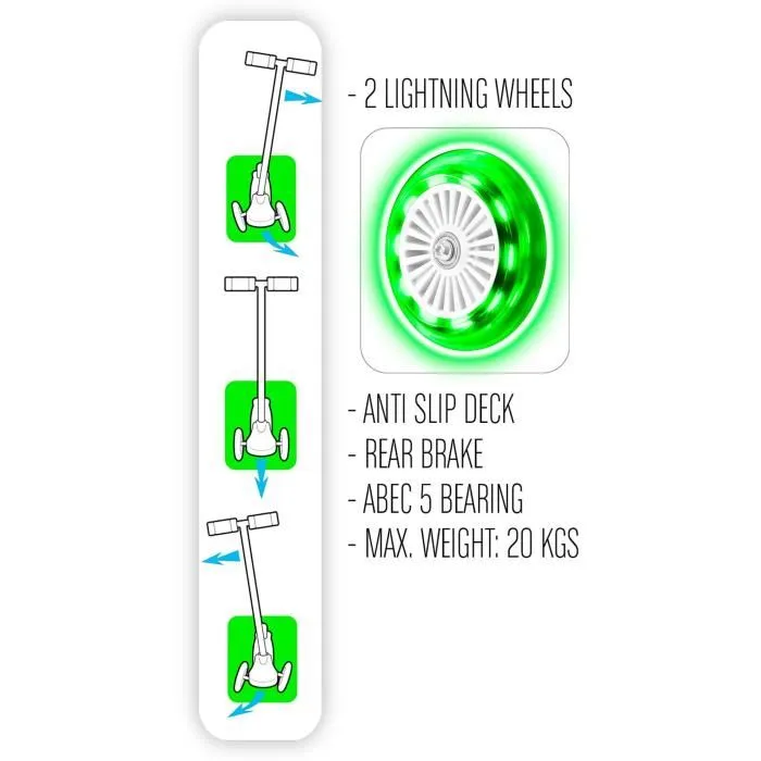 Stamp Scooter 3 Ruedas SKIDS CONTROL Ruedas Ligeras para Niños 2