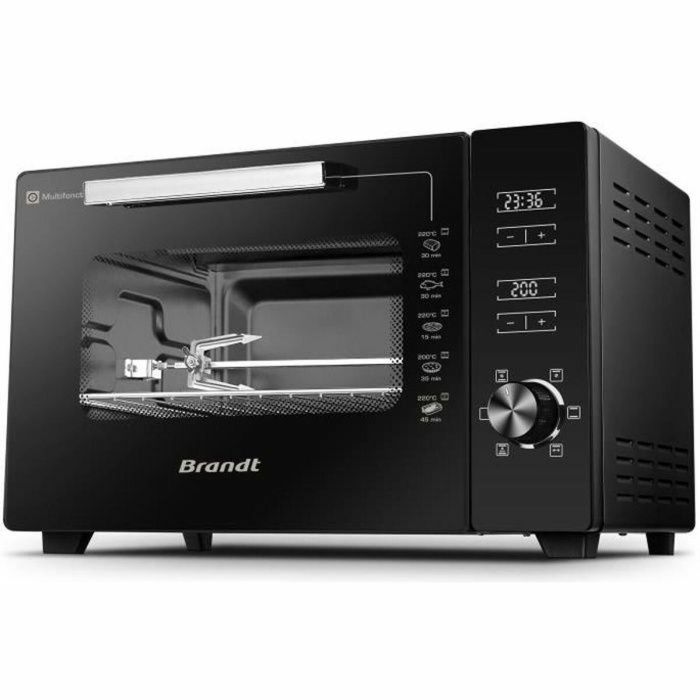 Brandt FC406MHB Mini Horno de Convección 40 Litros con Bandeja 29x38 cm y Rango de Temperatura 40-220°C