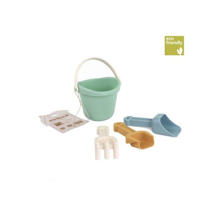 Set Arena Miniland Eco Bebe Cool (1 Cubo, 1 Pala, 1 Rastrillo Y 1 Pala Harinera) (+18 Meses) 6 unidades