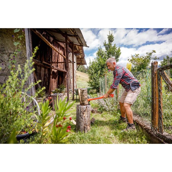 Stocker Hacha de hendidura 1400 g con martillo ergonómico y presilla de seguridad longitud 60 cm 2