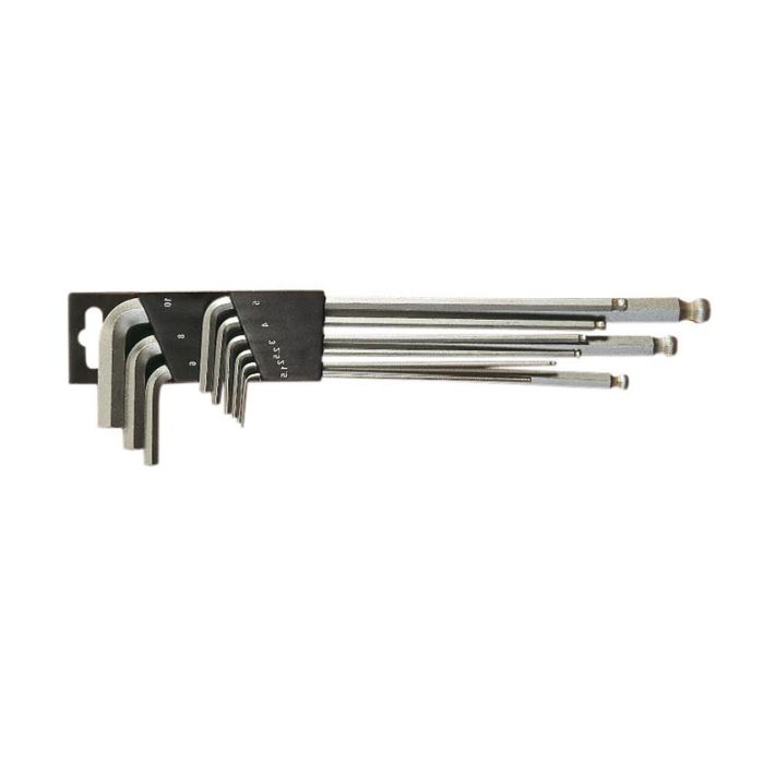 EHLIS Juego de 9 Llaves Allen Acodadas con Punta de Bola, Set Profesional de Herramientas Hexagonales Métricas 1.5mm a 10mm para Bricolaje y Taller