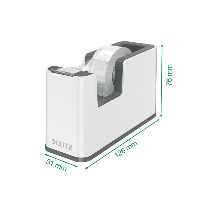 Portarrollo Sobremesa Leitz Wow Dual Para Cintas 33 Mt Color Negro-Blanco 4