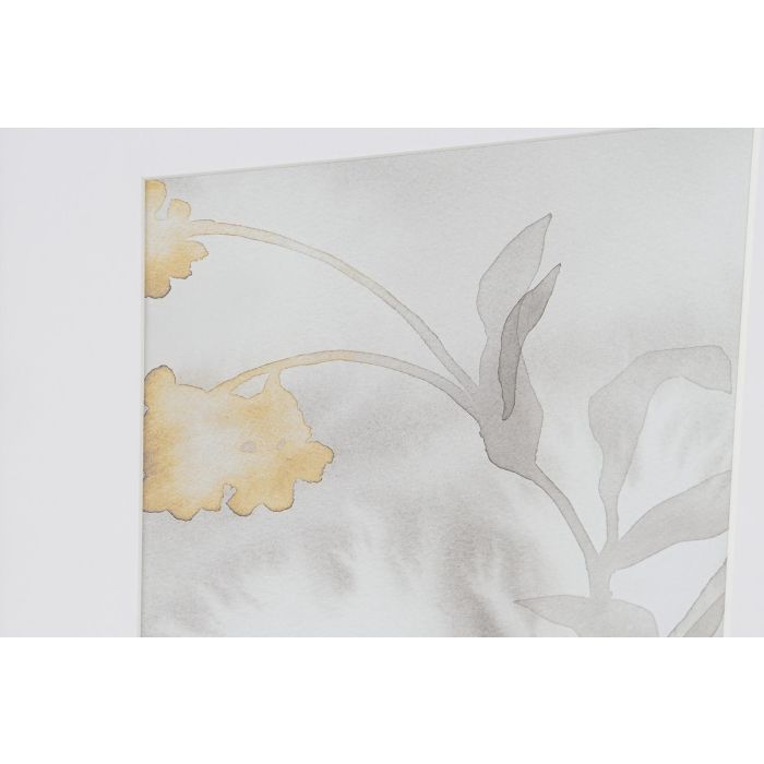 DKD Home Decor Cuadro Tradicional Lienzo Cristal Hojas Marron Claro Beige Blanco Gris 33 x 38 x 3 cm (2 Unidades) 2