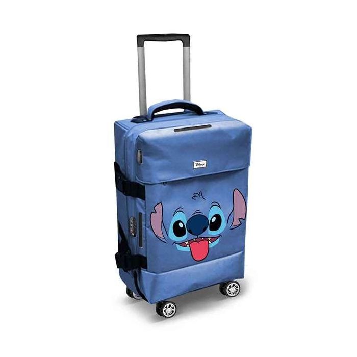 Karactermania Maleta de Cabina Lilo y Stitch Face 4 Ruedas Poliéster Azul 35 x20 x55 cm con Cierre TS Lock y Puerto USB 0 Karactermania Maleta de Cabina Lilo y Stitch Face 4 Ruedas Poliéster Azul 35 x20 x55 cm con Cierre TS Lock y Puerto USB 0