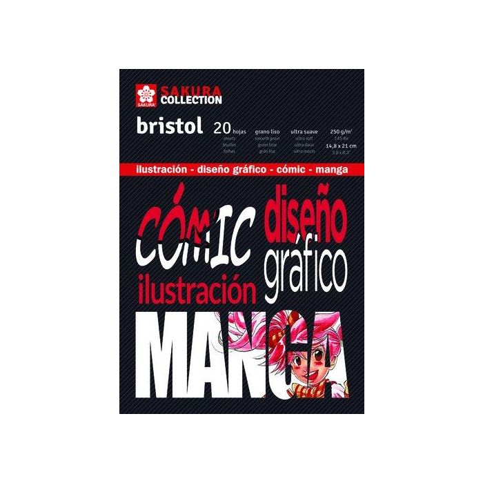 Bloc De Dibujo Sakura Comic Y Manga Encolado Liso A5 250G 20H