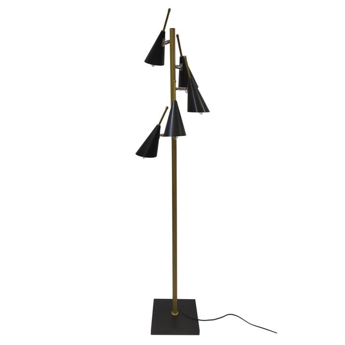 Lámpara de Pie DKD Home Decor Negro Dorado Metal Moderno (36 x 36 x 160 cm)