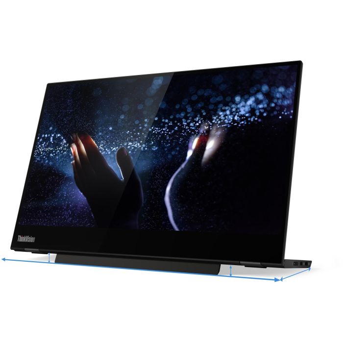 Lenovo M14t Monitor Portátil Táctil 14" FHD (1920x1080) 60Hz 6ms 2xUSB-C Pivot Black para ThinkVision 3