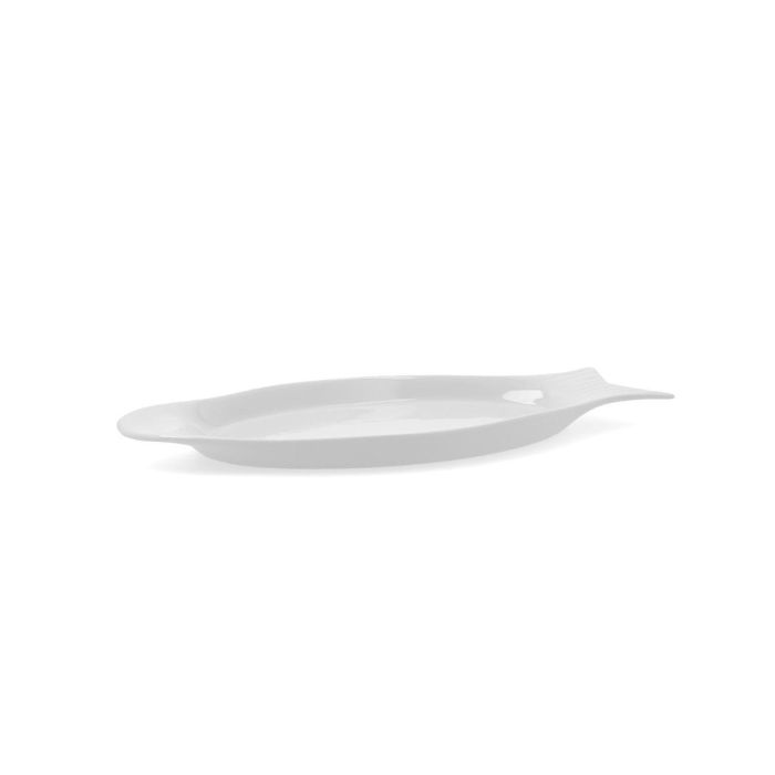 Quid Fuente de Servicio Pez Porcelana Gastro Blanca Brillo 32.5x15.5x2.5 cm, Apta Lavavajillas y Microondas, Set de 6 Unidades 1 Quid Fuente de Servicio Pez Porcelana Gastro Blanca Brillo 32.5x15.5x2.5 cm, Apta Lavavajillas y Microondas, Set de 6 Unidades 1