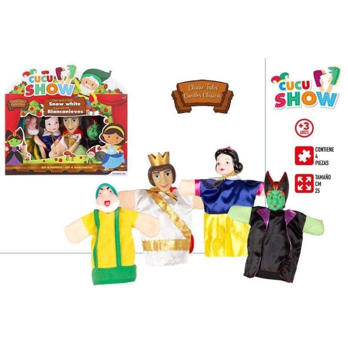 Marionetas blancanieves set 4 piezas. 25 cm 1
