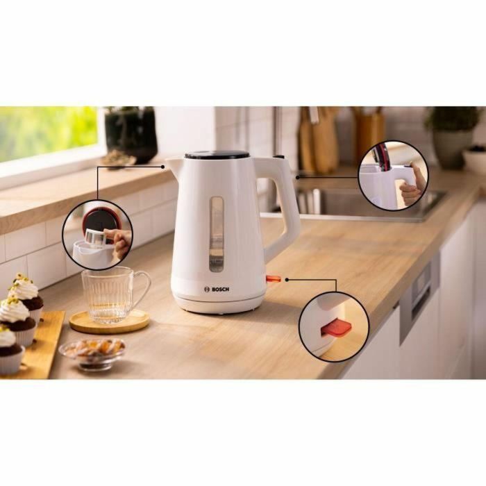 Bosch TWK1M121 Hervidor MyMoment Blanco 1,7L con Base 360°, Recogecables y 3 Dispositivos de Seguridad Automáticos 5 Bosch TWK1M121 Hervidor MyMoment Blanco 1,7L con Base 360°, Recogecables y 3 Dispositivos de Seguridad Automáticos 5