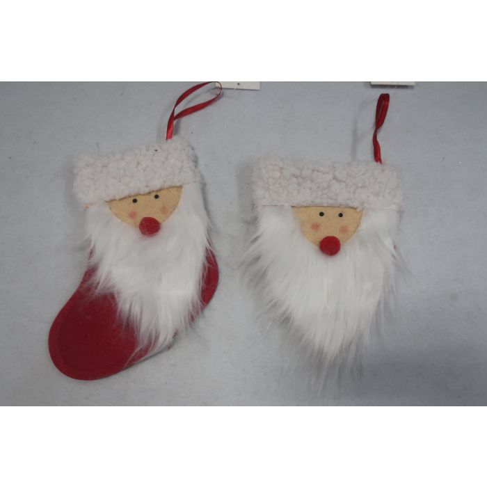 Decoracion Colgante Navidad Tradicional DKD Home Decor Rojo Blanco 1 x 16 x 20 cm (12 Unidades)