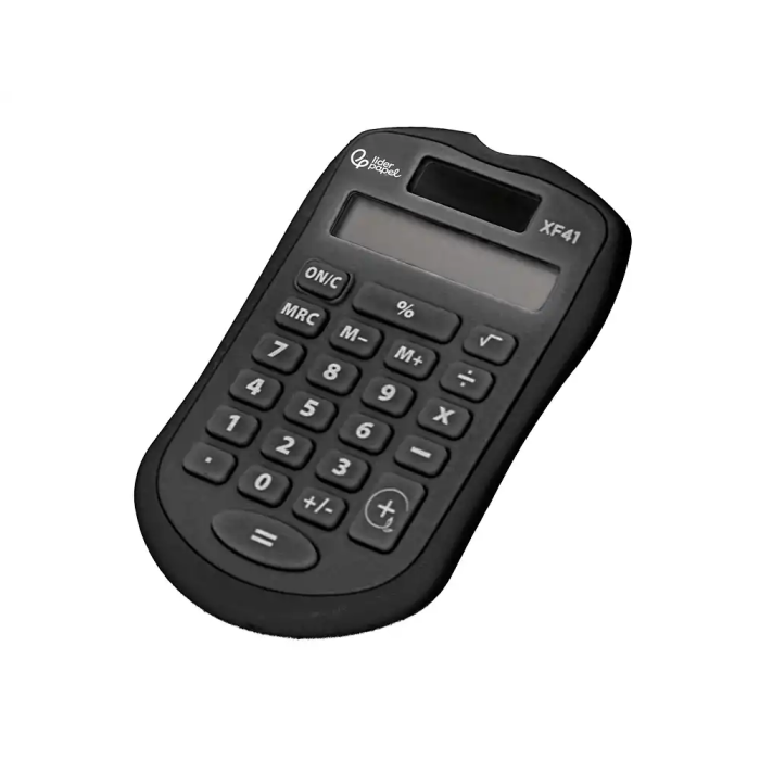 Liderpapel xf43 Calculadora de Bolsillo 8 Dígitos Solar y Pilas Color Negro 94x59,5x10,5mm 5
