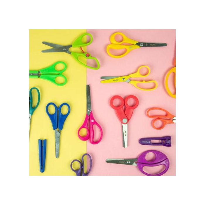Milán Tijeras Escolares Básicas 13,3 cm Mango Plástico Cuchilla Acero Inoxidable Colores Surtidos Expositor 24 Unidades 4 Milán Tijeras Escolares Básicas 13,3 cm Mango Plástico Cuchilla Acero Inoxidable Colores Surtidos Expositor 24 Unidades 4