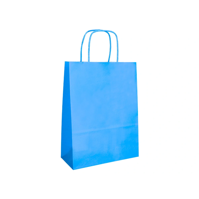 Q-connect Bolsa Papel Celeste M con Asa Retorcida 270x370x120 mm 2
