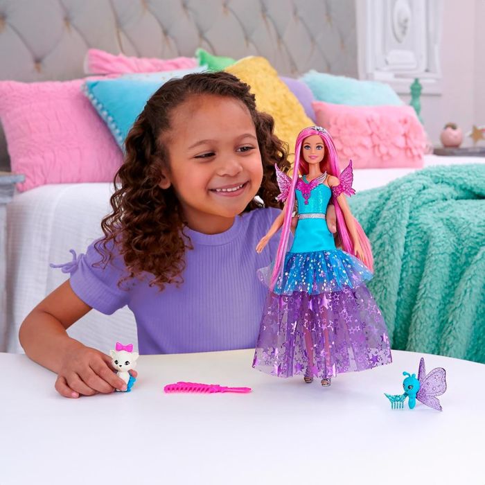 Barbie Jcw48 Muñeca Malibu Hada con 2 Mascotas (Mariposa y Gatito con Tutú), Melena Rosa 17.8cm y Accesorios para Peinar 4 Barbie Jcw48 Muñeca Malibu Hada con 2 Mascotas (Mariposa y Gatito con Tutú), Melena Rosa 17.8cm y Accesorios para Peinar 4