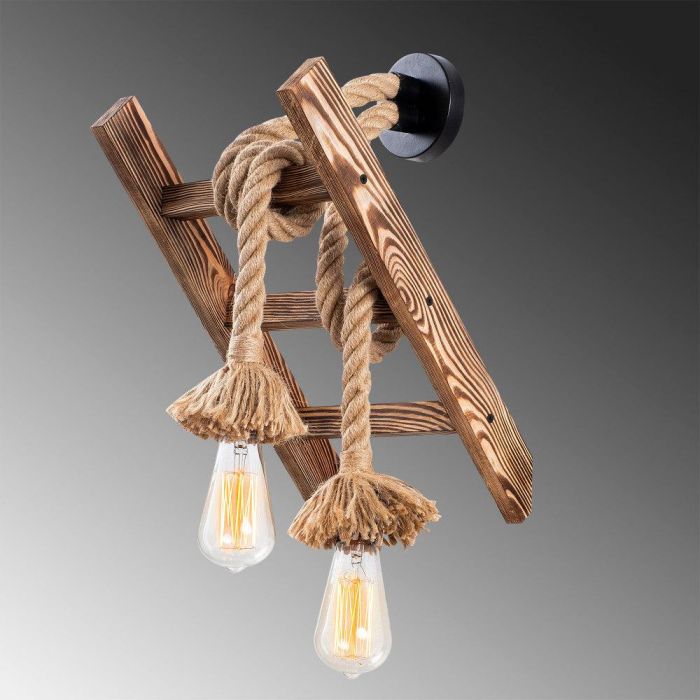 Aplique de Pared de Madera Erebos Yekaterinburg 1 Luz E27 Sin Bombilla [OPV-521SHN2134] 4