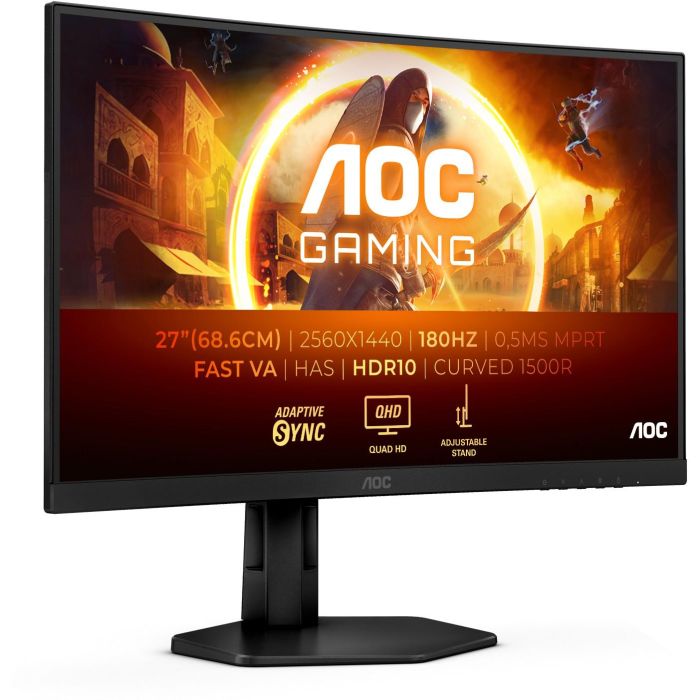 AOC CQ27G4X Monitor Curvo Gaming 27" QHD (2560x1440) 180Hz 1ms VA con HDR10, HDMI, DisplayPort y FreeSync 0 AOC CQ27G4X Monitor Curvo Gaming 27" QHD (2560x1440) 180Hz 1ms VA con HDR10, HDMI, DisplayPort y FreeSync 0