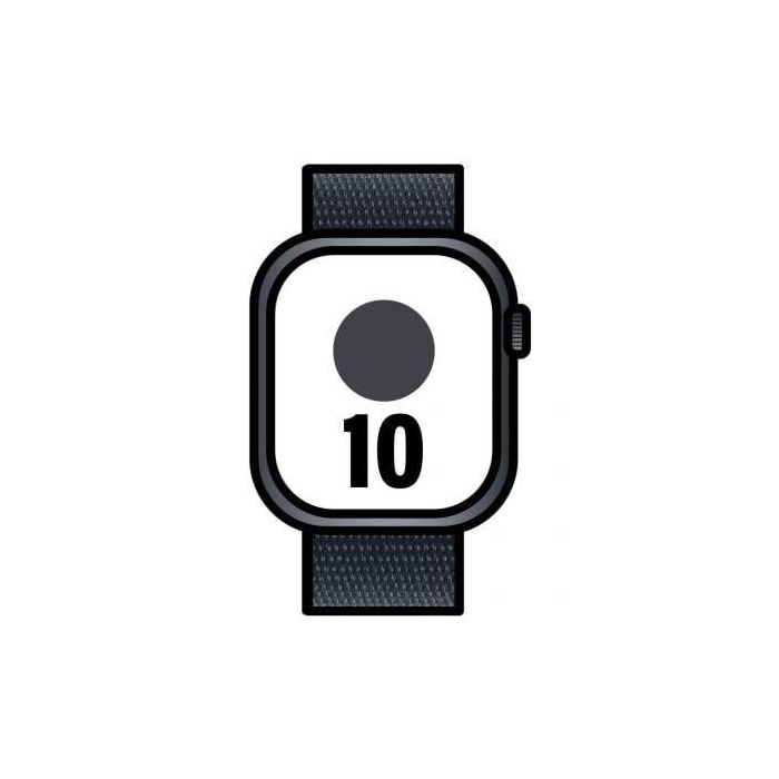 Apple Watch Series 10/ GPS/ Cellular/ 46mm/ Caja de Aluminio Negro Azabache / Correa Loop Deportiva Tinta