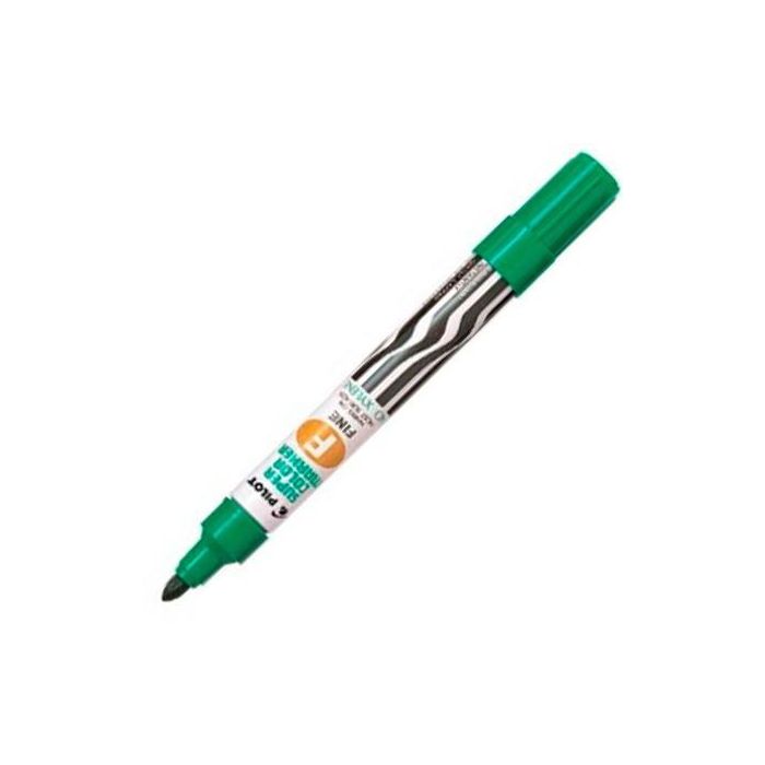Pilot Marcador Permanente SCA-F Recargable Verde para Papel, Madera, Plástico, Cristal, Metal (12 Unidades) (12 Unidades)