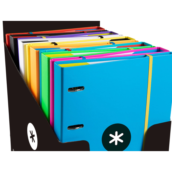 Antartik Carpeta con Recambio A4 Cuadro 5mm Forrada 4 Anillas 25mm Colores Surtidos 4