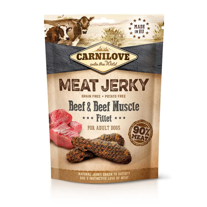 Carnilove Jerky Ternera Y Res Filetes 12x100 gr