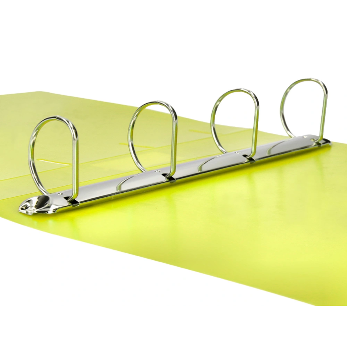 Liderpapel Carpeta 4 anillas 40 mm Polipropileno DIN A4 Amarillo Fluor Opaco 8