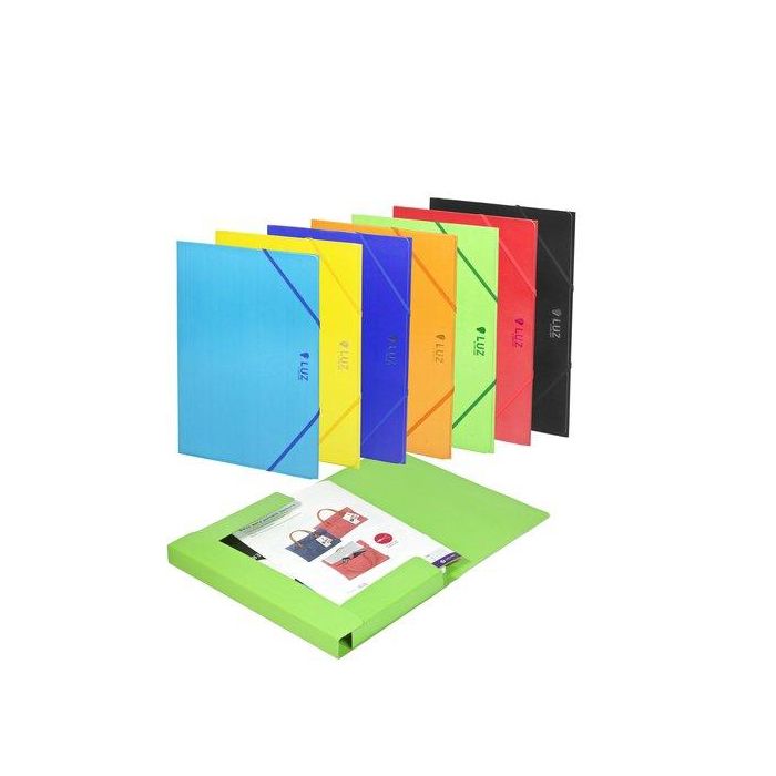 Carpeta De Gomas Y Solapas Carchivo Carton Prespan Luz Fº Fluor