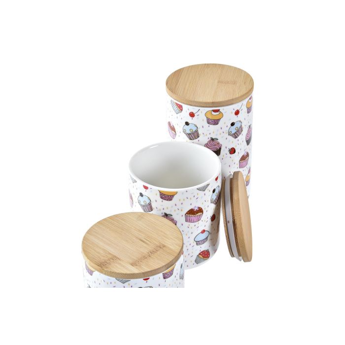 Bote DKD Home Decor Multicolor Natural 10 x 17 x 10 cm Set de 3 2 Bote DKD Home Decor Multicolor Natural 10 x 17 x 10 cm Set de 3 2