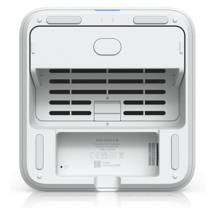 Ubiquiti UNAS-2-W NAS de escritorio 2-bay, procesador Cortex-A57 quad-core 1.7 GHz, 4 GB RAM, 2.5 GbE, compatible con RAID 1, color blanco