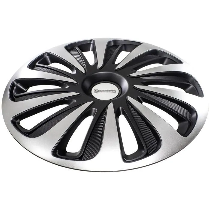 Michelin Cubierta de Rueda 15 NVS 3D Lote 4 Tapacubos ABS Bicolor Acabado Brillante Seguridad Visibilidad Nocturna Ruedas 15'' 2