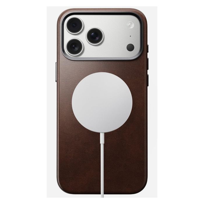 Nomad iPhone 17 Pro Max Funda de Cuero Tradicional Rustic Brown con Compatibilidad MagSafe - Resistente a Rayones y Polvo 1