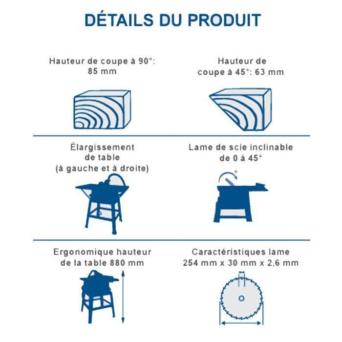 Scheppach SCH1727309888525 Sierra circular de mesa HS254 - Ø254mm 1
