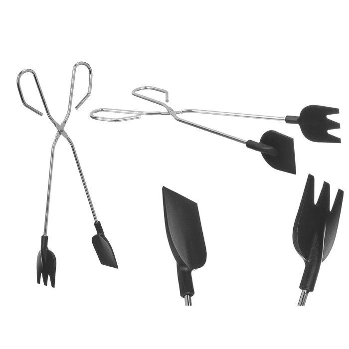 Pinza Cocina Acero Negra Kinvara 34x4x8cm (Set de 24)
