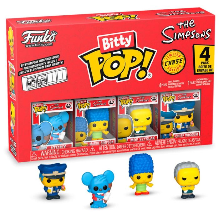 Blister 4 figuras Bitty POP Los Simpsons Itchy 1