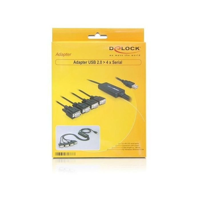 DeLOCK 61887 Cable USB a Serie DB-9 Macho Macho Negro 1.4m