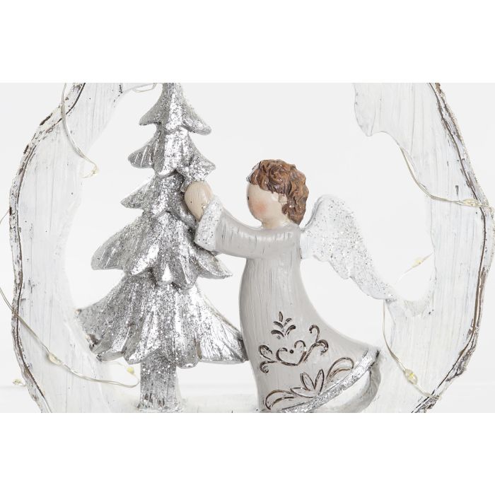 Figura Navidad Moderna DKD Home Decor Blanco Dorado 4.5 x 19 x 17 cm (2 Unidades) 2