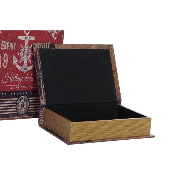 Juego de Cajas Decorativas Home ESPRIT Multicolor Madera Lienzo Ancla 1 Juego de Cajas Decorativas Home ESPRIT Multicolor Madera Lienzo Ancla 1