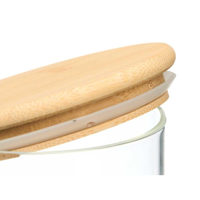 Tarro Redondo Borosilicato Tapa Bambu 1,4L Vivalto 10x20x10cm (12 Unidades) 3 Tarro Redondo Borosilicato Tapa Bambu 1,4L Vivalto 10x20x10cm (12 Unidades) 3