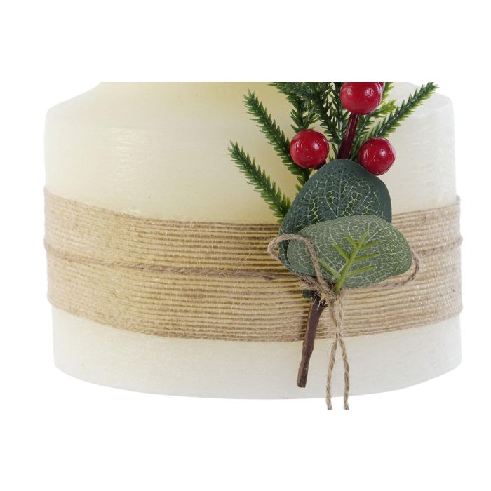DKD Home Decor Vela LED con Movimiento de Cera para Navidad Alpina Blanca 15x15x15 cm (Funciona con 3 pilas AA) 2 DKD Home Decor Vela LED con Movimiento de Cera para Navidad Alpina Blanca 15x15x15 cm (Funciona con 3 pilas AA) 2